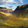 Glen Coe Scotland in sunlight