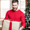 man with christmas gift