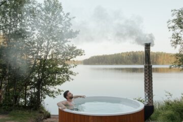 man and woman in white and brown inflatable pool