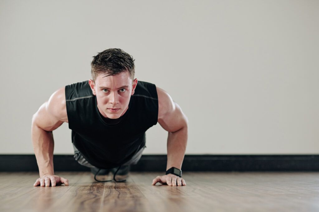 man doing push ups